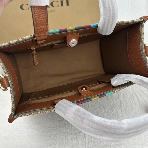 NWT Coach C5793 Dempsey Tote 40 In Signature Jacquard With Stripe And Patch - Picture 11 of 13